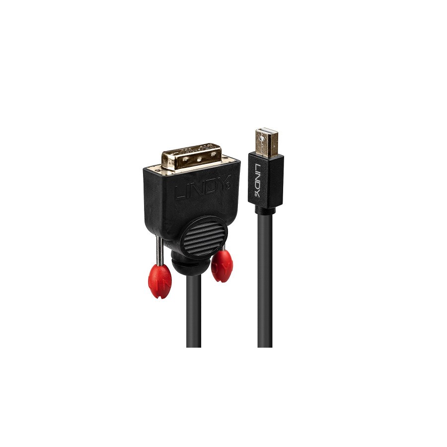 36997-Lindy 41951 adaptador de cable de video 1 m Mini DisplayPort DVI-D Negro