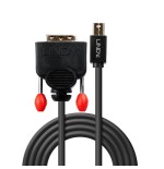 36998-Lindy 41951 adaptador de cable de video 1 m Mini DisplayPort DVI-D Negro