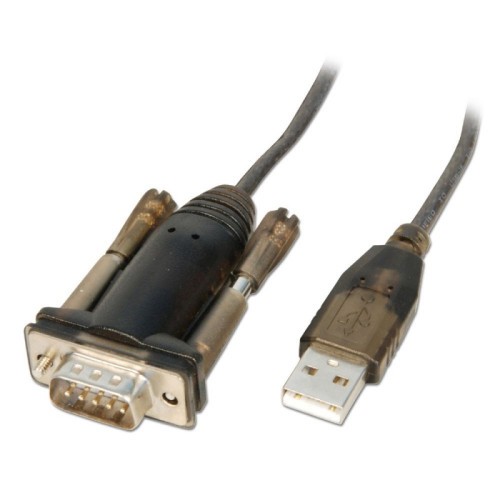 37005-Lindy 42855 cable de serie Gris, Transparente 1,5 m USB tipo A RS-232