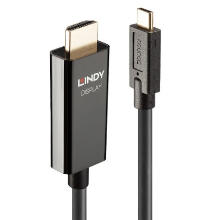 37029-Lindy 43317 adaptador de cable de video 10 m USB Tipo C HDMI tipo A (Estandar) Negro