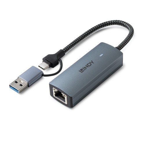 37035-Lindy 43415 hub de interfaz USB 3.2 Gen 2 (3.1 Gen 2) Type-C 5000 Mbit/s Gris