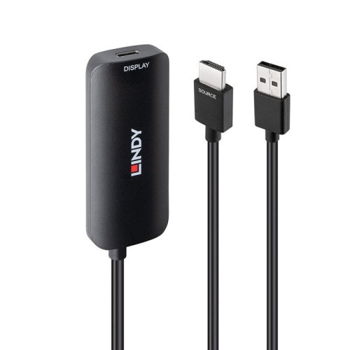 37039-Lindy 43423 adaptador de cable de video 0,2 m USB Tipo C HDMI + USB Type-C Negro
