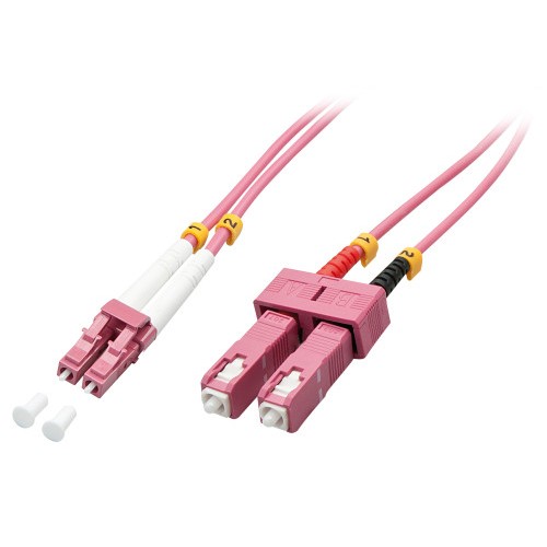 37148-Lindy 46360 Cable de fibra optica e InfiniBand 1 m LC SC Rosa