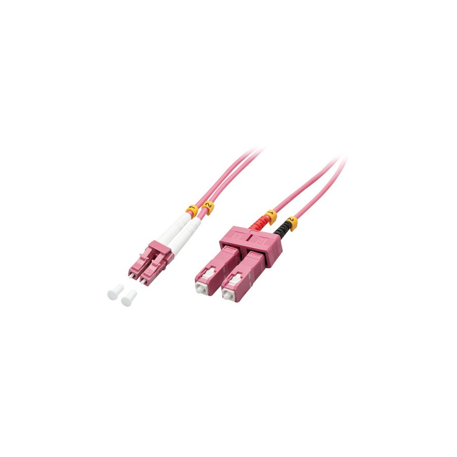 37148-Lindy 46360 Cable de fibra optica e InfiniBand 1 m LC SC Rosa