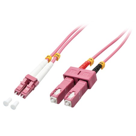 37148-Lindy 46360 Cable de fibra optica e InfiniBand 1 m LC SC Rosa