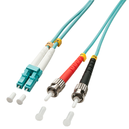 37169-Lindy 1.0m OM3 LC - ST Duplex Cable de fibra optica e InfiniBand 1 m Turquesa