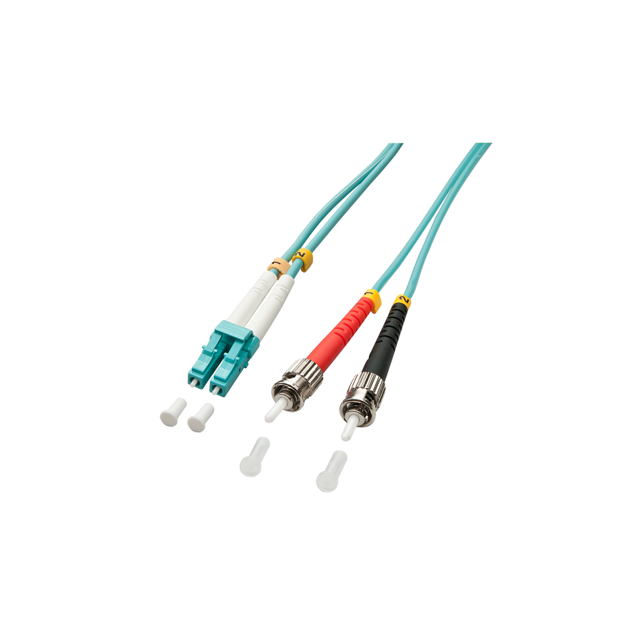 37175-Lindy 20m OM3 LC - ST Duplex Cable de fibra optica e InfiniBand Turquesa