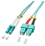 37177-Lindy 2.0m OM3 LC - SC Duplex Cable de fibra optica e InfiniBand 2 m Turquesa