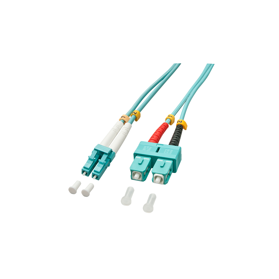 37180-Lindy 10m OM3 LC - SC Duplex Cable de fibra optica e InfiniBand Turquesa