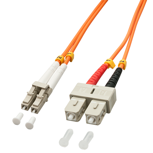 37204-Lindy LC/SC 2m Cable de fibra optica e InfiniBand Multicolor, Naranja