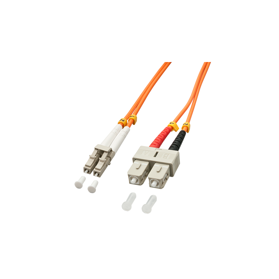 37206-Lindy 5.0m OM2 LC - SC Duplex Cable de fibra optica e InfiniBand 5 m Naranja
