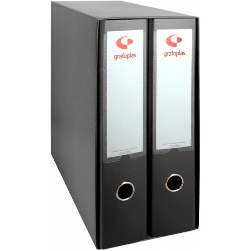 3762-MODULO 2 ARCHIVADORES COLOR NEGRO FOLIO 290X350X160 GRAFOPLAS 7279210