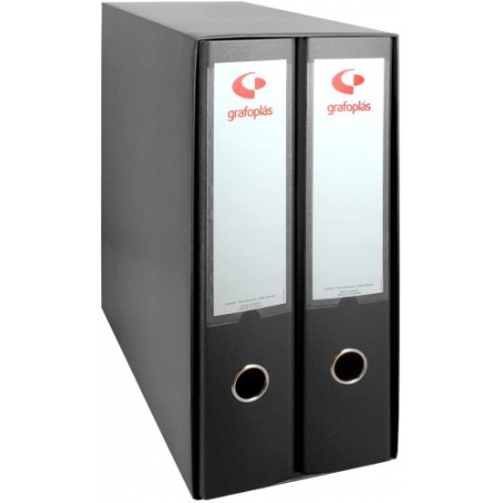 3762-MODULO 2 ARCHIVADORES COLOR NEGRO FOLIO 290X350X160 GRAFOPLAS 7279210