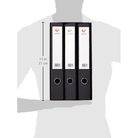 3770-MODULO 3 CARPETAS 2 ANILLAS 40 MM NEGRO FOLIO 290X350X180 GRAFOPLAS 7284310