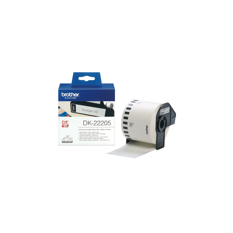 3836-BROTHER CINTA DE PAPEL CONTINUO BLANCA, 62MM X 30,48M  (DK22