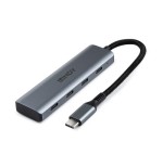 38510-Lindy 43414 hub de interfaz USB 3.2 Gen 2 (3.1 Gen 2) Type-C 10000 Mbit/s Gris