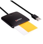 38513-Lindy 43407 lector de tarjeta magnetica USB Negro