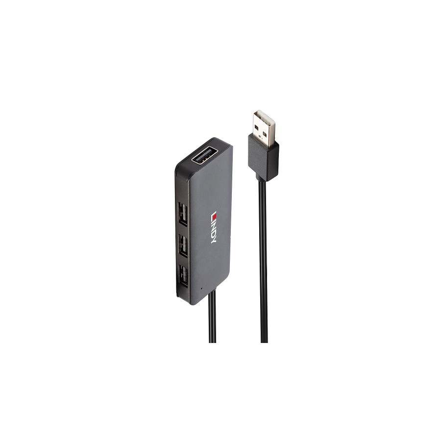 38530-Lindy 42986 hub de interfaz USB 2.0 480 Mbit/s Negro
