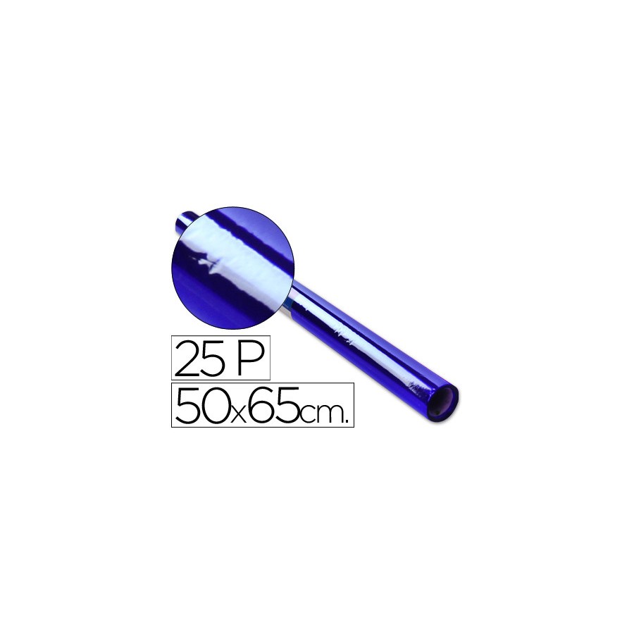 3869-ROLLO PAPEL CELOFAN SEMIPERFORADO HOJA 50X65 CM 30 GR. AZUL SADIPAL 12502