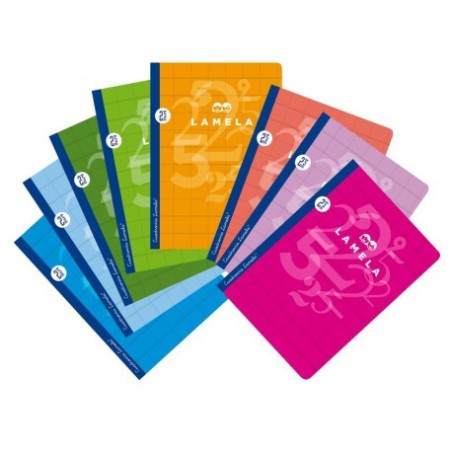3877-LIBRETA CUBIERTA BASICA FORMATO A4 RAYADO 2,5 MM 50 HOJAS SURTIDOS LAMELA 06A4002