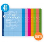 3879-LIBRETA CUBIERTA BASICA FORMATO A4 RAYADO 4 MM 50 HOJAS SURTIDOS LAMELA 06A4004