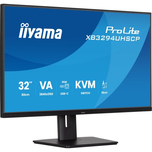 38795-MONITOR IIYAMA, 32 PULGADAS, VA 4K BASE USB-C (95W), CONMUTADOR KVM, PUERTO LAN, COMPATIBILIDAD PIP/PBP