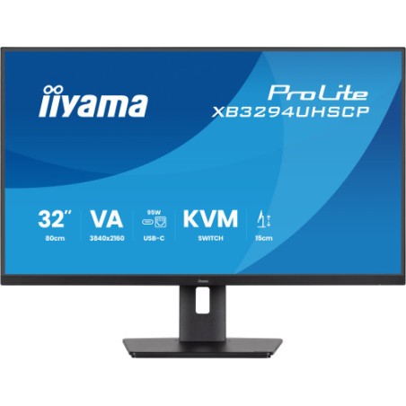 38796-MONITOR IIYAMA, 32 PULGADAS, VA 4K BASE USB-C (95W), CONMUTADOR KVM, PUERTO LAN, COMPATIBILIDAD PIP/PBP
