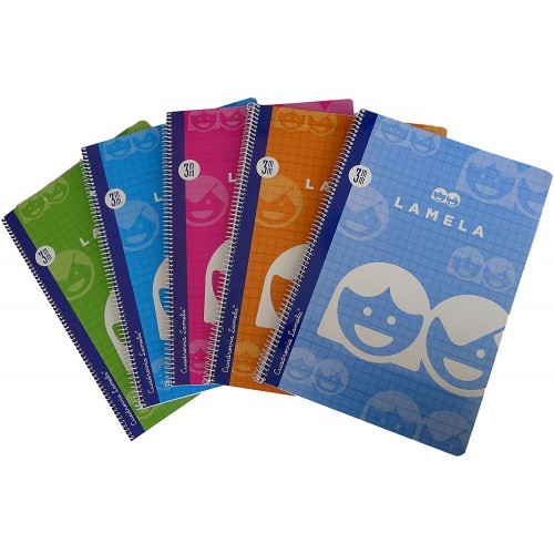 3881-CUADERNO BASICO FORMATO 4o 40 HOJAS RAYADO 3 MM SURTIDOS LAMELA 07003