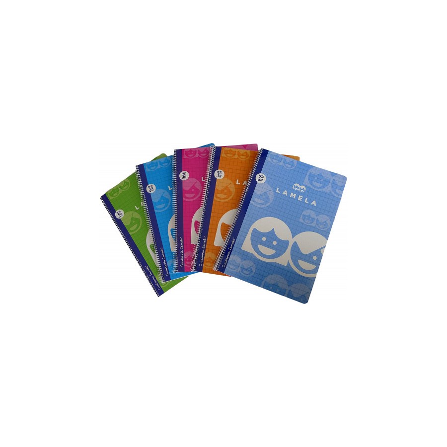 3881-CUADERNO BASICO FORMATO 4o 40 HOJAS RAYADO 3 MM SURTIDOS LAMELA 07003