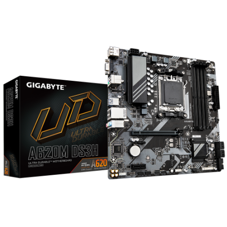 38822-PLACA GIGABYTE A620M DS3H,AMD,AM5,A620,4DDR5,256GB,VGA+DP+HDMI,GBLAN,4SATA6+1XM.2,3USB3.2+1USB TYPE-C,MATX