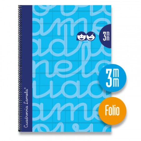 3889-CUADERNO FOLIO FORRADO RAYADO 3 MM AZUL LAMELA 7FTE003A