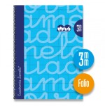 3889-CUADERNO FOLIO FORRADO RAYADO 3 MM AZUL LAMELA 7FTE003A