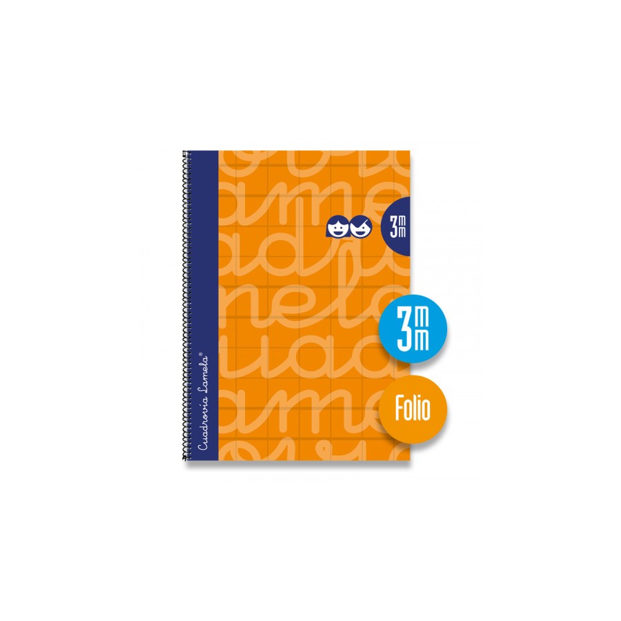 3890-CUADERNO FOLIO FORRADO RAYADO 3 MM NARANJA LAMELA 7FTE003N