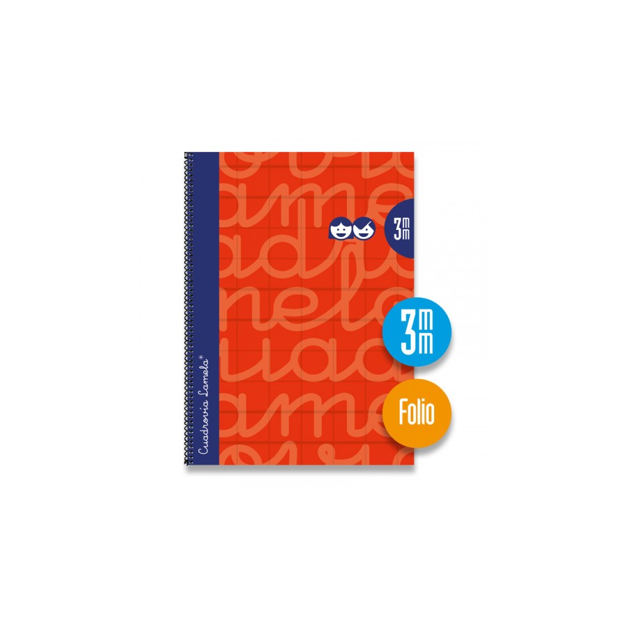 3891-CUADERNO FOLIO FORRADO RAYADO 3 MM ROJO LAMELA 7FTE003R