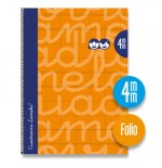 3894-CUADERNO FOLIO FORRADO RAYADO 4 MM NARANJA LAMELA 7FTE004N