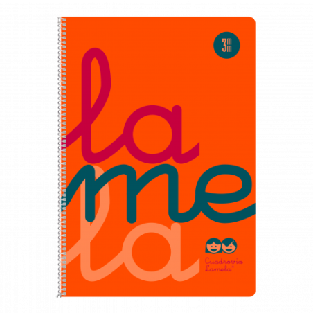 3896-CUADERNO FOLIO PLASTIC RAYADO 3 MM 80 HOJAS 90 GRS NARANJA LAMELA 7FTP003N