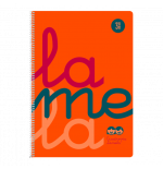 3896-CUADERNO FOLIO PLASTIC RAYADO 3 MM 80 HOJAS 90 GRS NARANJA LAMELA 7FTP003N