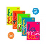 3899-CUADERNO CUARTO FLUOR POLIPROPILENO RAYADO 3 MM.COLORES SURTIDOS LAMELA 7CTP003S