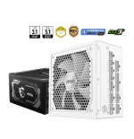 39134-FUENTE ALIMENTACION MSI MAG A1000GL PCIE5 WHITE,PSU,1000W,80 PLUS GOLD,MODULAR,135MM,ACTIVE PFC,PCI-E 5.0 (16 PIN)