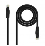 39163-Nanocable Cable de red latiguillo RJ45 LSZH Cat.6A UTP AWG24, Negro, 0.5m