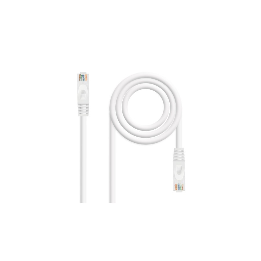 39171-Nanocable Cable de red latiguillo RJ45 LSZH Cat.6A UTP AWG24, Blanco, 0.5m