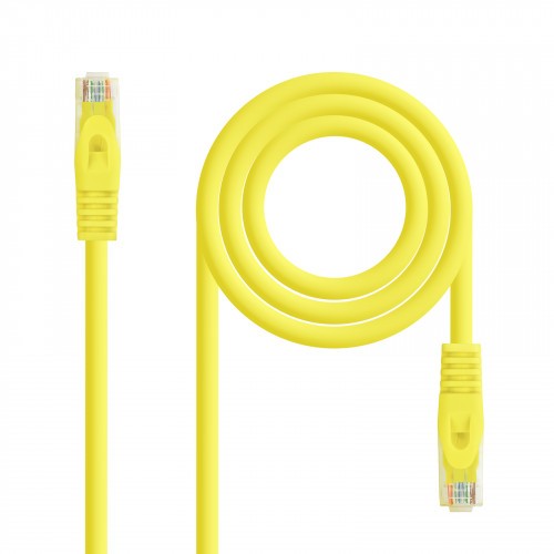 39173-Nanocable Cable de red latiguillo RJ45 LSZH Cat.6A UTP AWG24, Amarillo, 0.5m