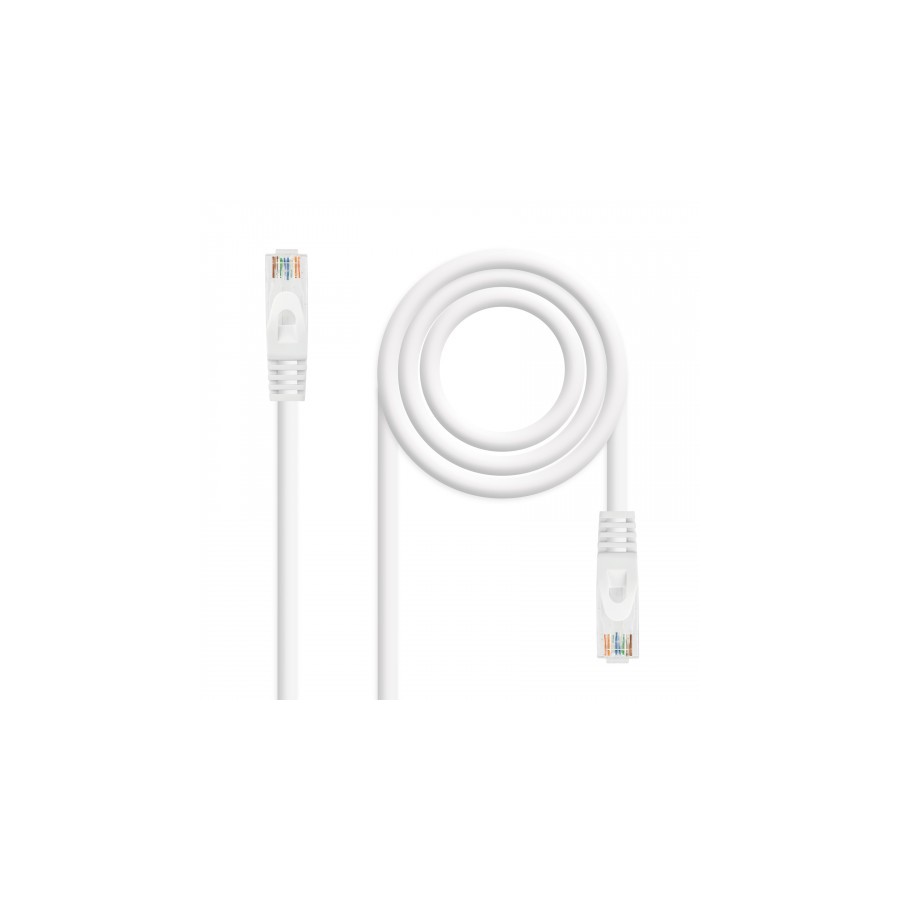 39185-Nanocable Cable de red latiguillo RJ45 LSZH Cat.6A UTP AWG24, Blanco, 1.0m