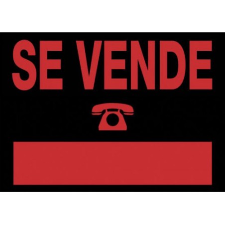 3924-CARTEL "SE VENDE" 700X500 MM PVC NEGRO ARCHIVO 2000 6160 NE