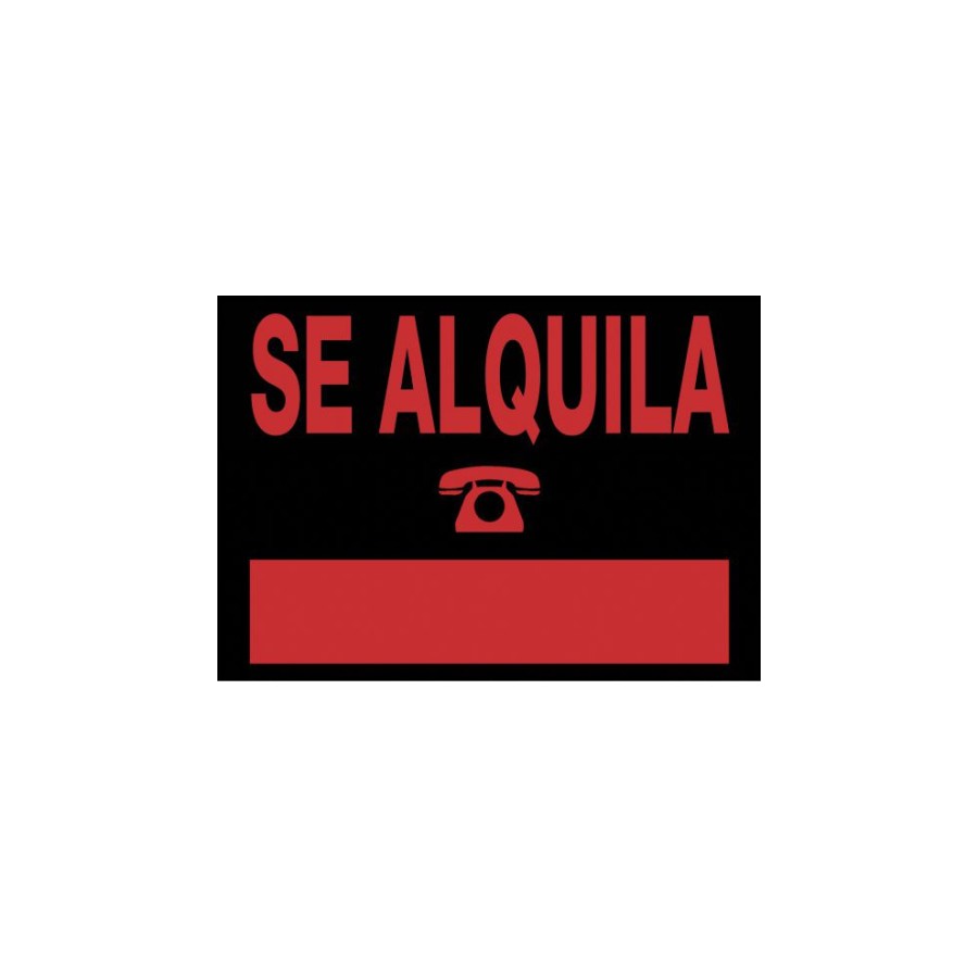 3927-CARTEL "SE ALQUILA" 700X500 MM PVC NEGRO ARCHIVO 2000 6161 NE