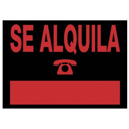 3928-CARTEL "SE ALQUILA" 500X230 MM PVC NEGRO ARCHIVO 2000 6163 NE