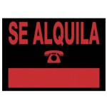 3928-CARTEL "SE ALQUILA" 500X230 MM PVC NEGRO ARCHIVO 2000 6163 NE