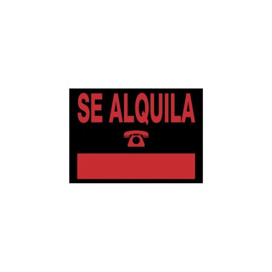 3929-CARTEL "SE ALQUILA" 500X350 MM PVC NEGRO ARCHIVO 2000 6166 NE