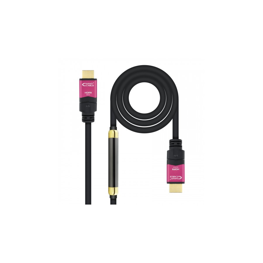 39313-Nanocable 10.15.3725 cable HDMI 25 m HDMI tipo A (Estandar) Negro, Rosa
