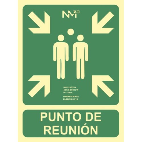 3933-SENAL "PUNTO DE REUNION" 224X300 PVC VERDE ARCHIVO 2000 6170-07H VE